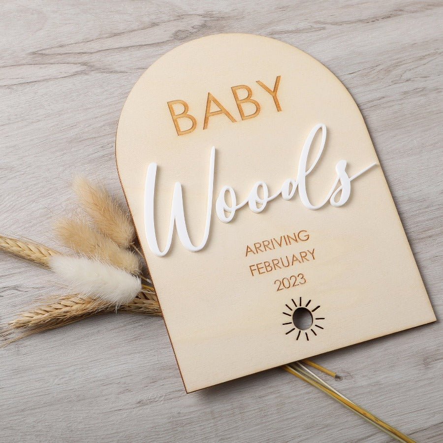 3D Arch Pregnancy Announcement Disc - Sunshine - Image 2
