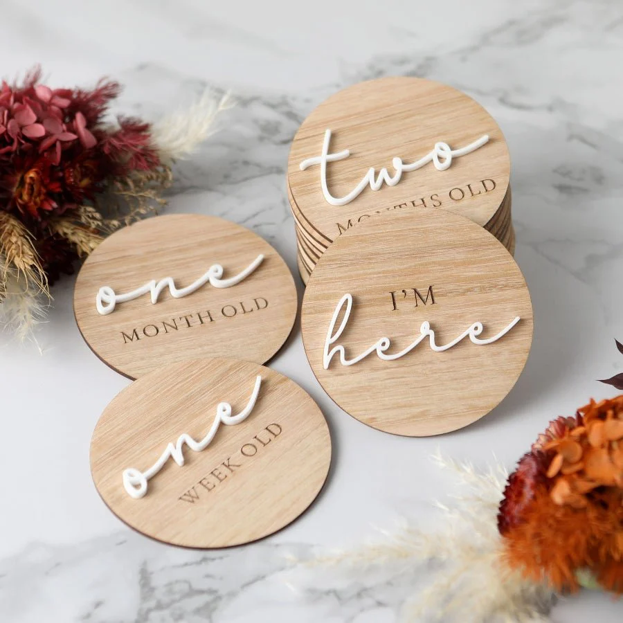 Acrylic & Wood Milestone Disc Set - Image 4