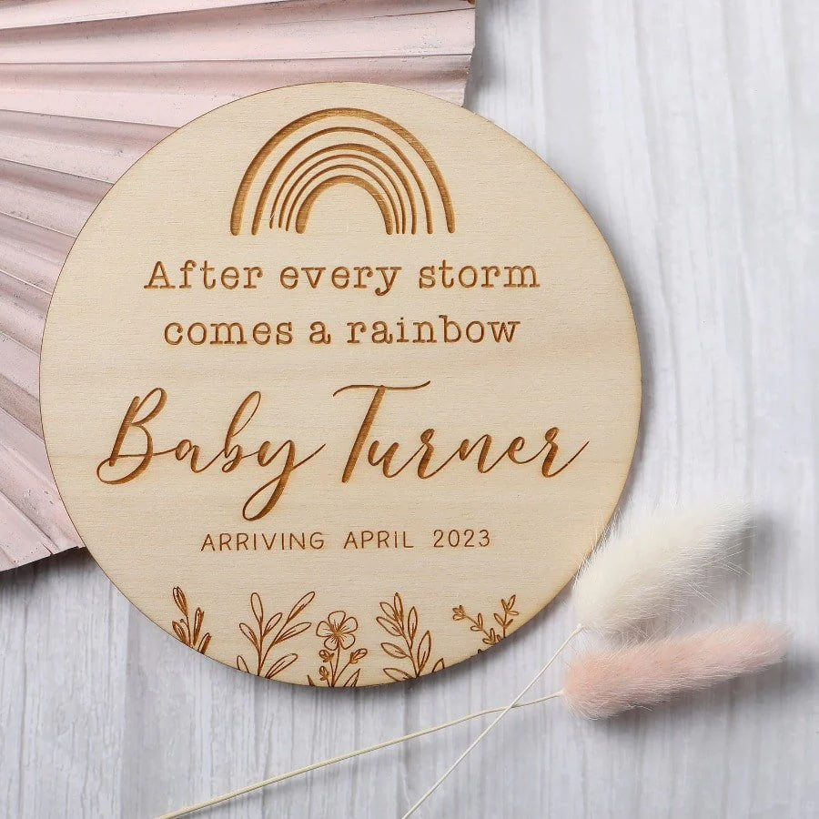 "After every storm"... Pregnancy Announcement Disc