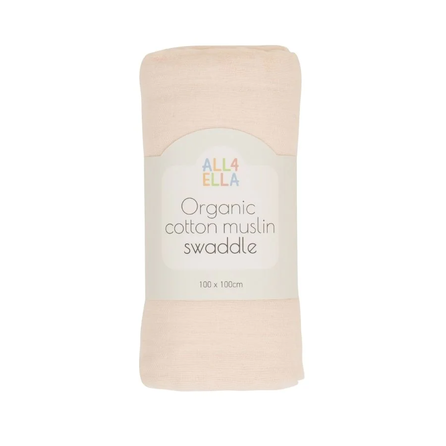 All4Ella Baby Pink Muslin Wrap