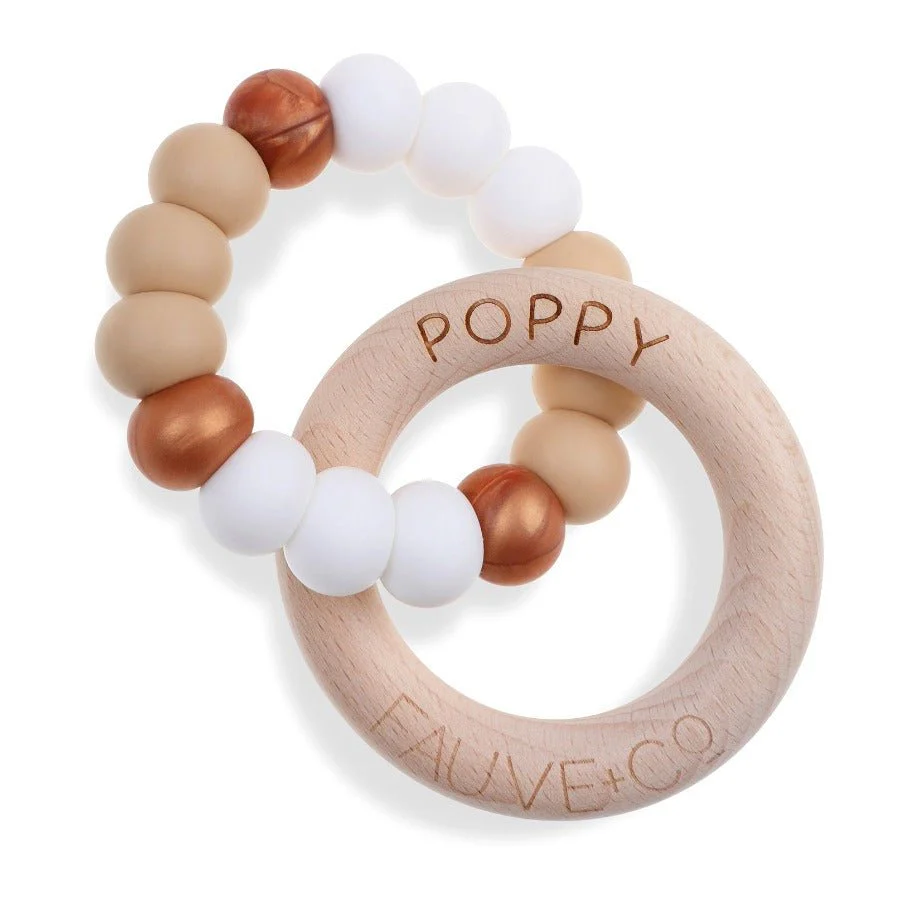 Aura Engraved Teething Ring Pebble