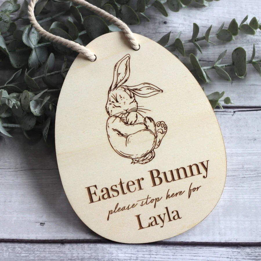 Easter Bunny Stop Here Keepsake Box - Blue - Image 4