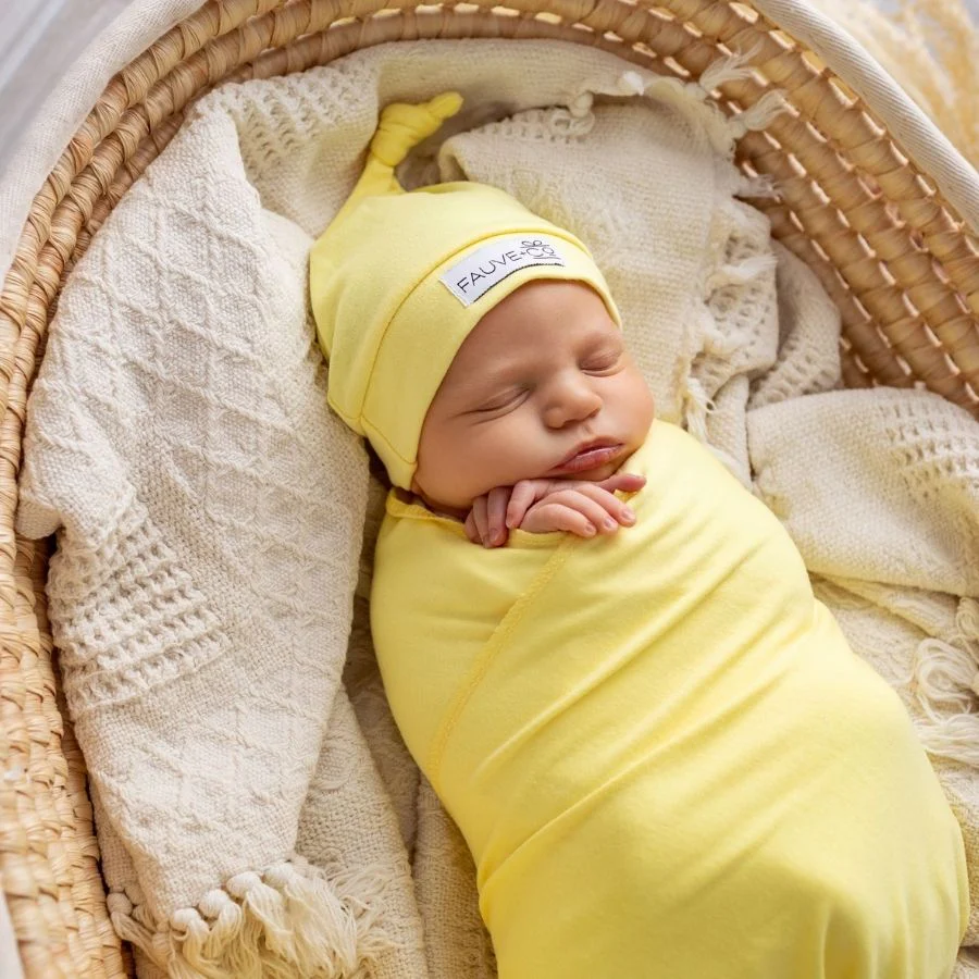 Evie Knotted Beanie Lemon - Image 3