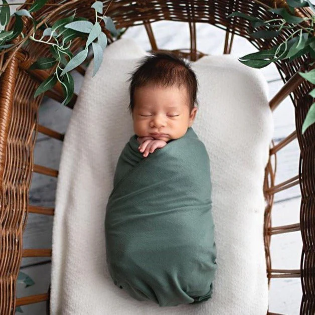 Evie Stretch Jersey Swaddle Sage