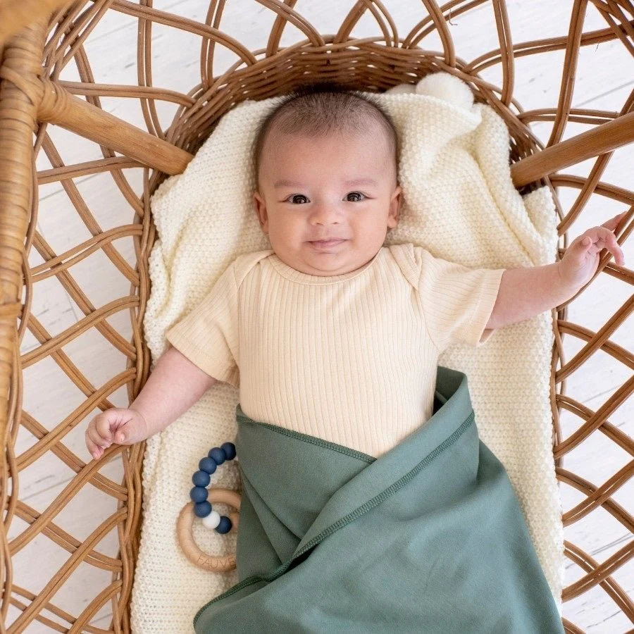 Evie Stretch Jersey Swaddle Sage - Image 4