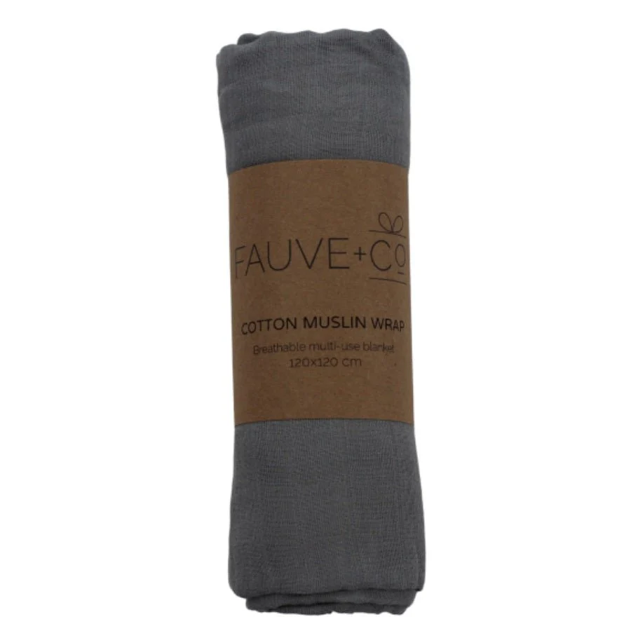 Grey Cotton Muslin Wrap - Image 2