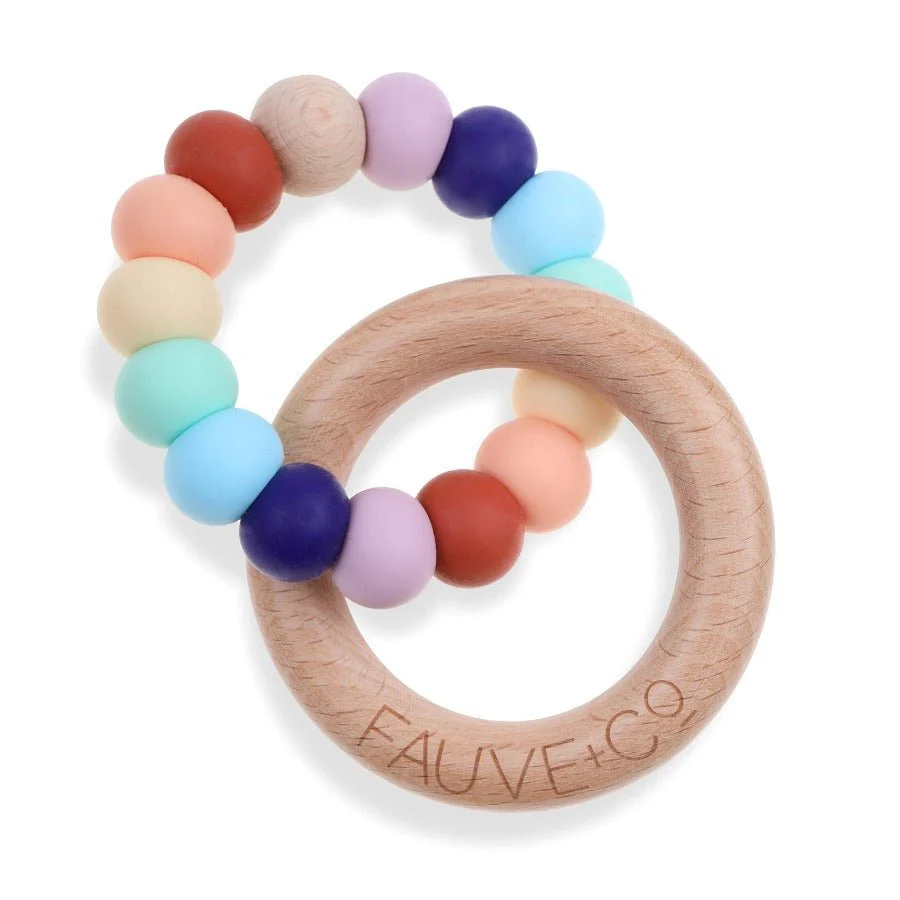 Halo Teething Ring Rainbow