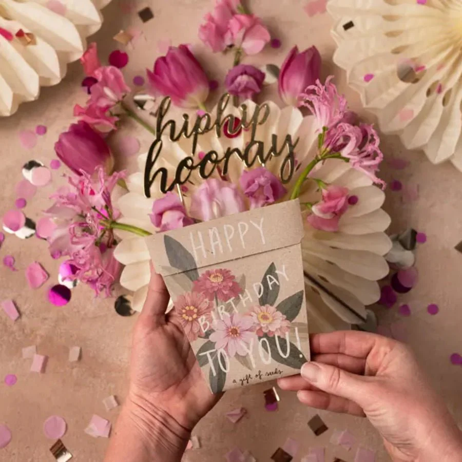 Happy Birthday Zinnia Gift of Seeds Packet by Sow n' Sow - Image 3