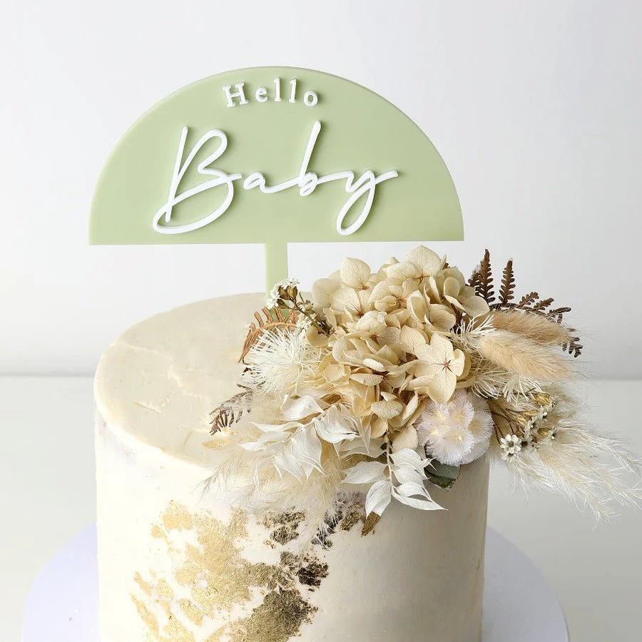 Hello Baby Acrylic Cake Topper - Image 2