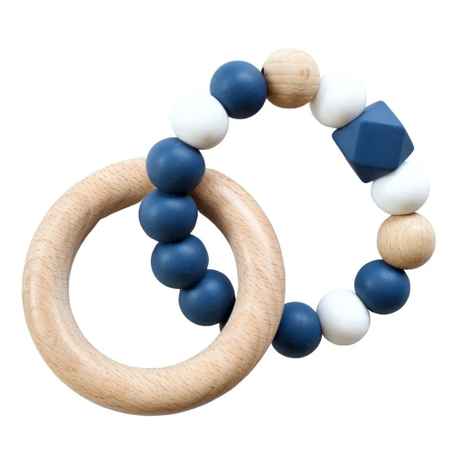 Hex Teething Ring Navy