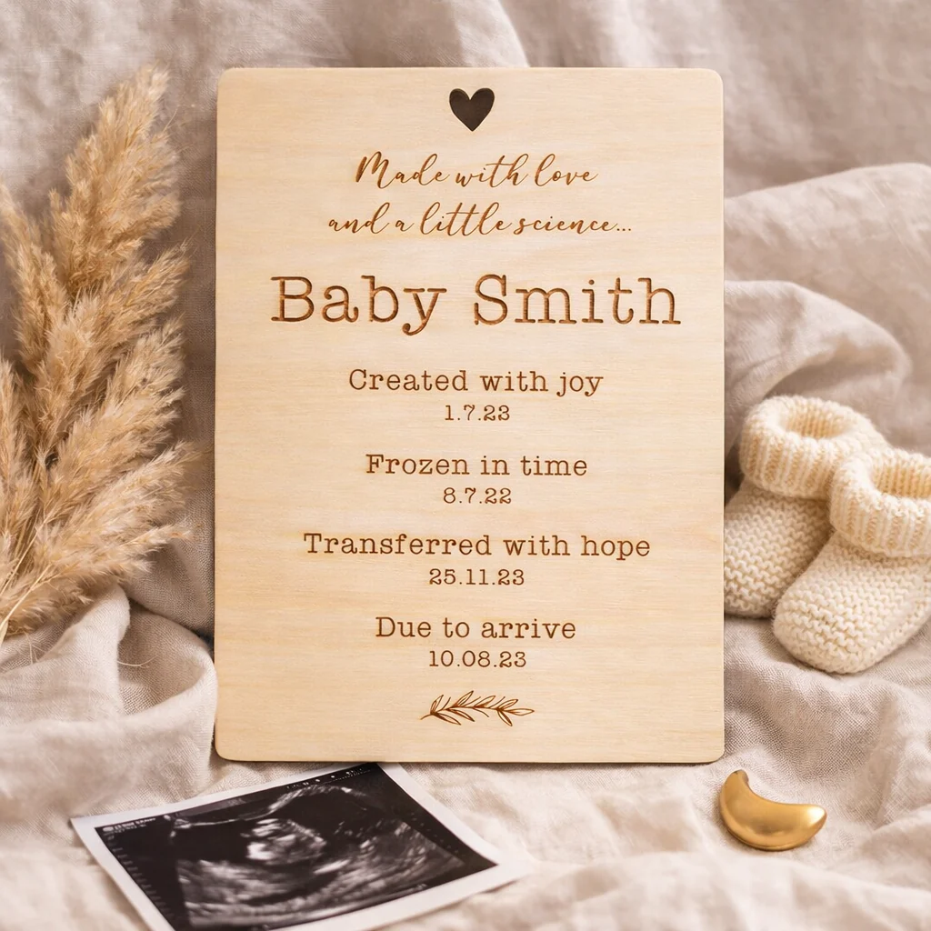 IVF Pregnancy Annoucement Plaque - Rectangular