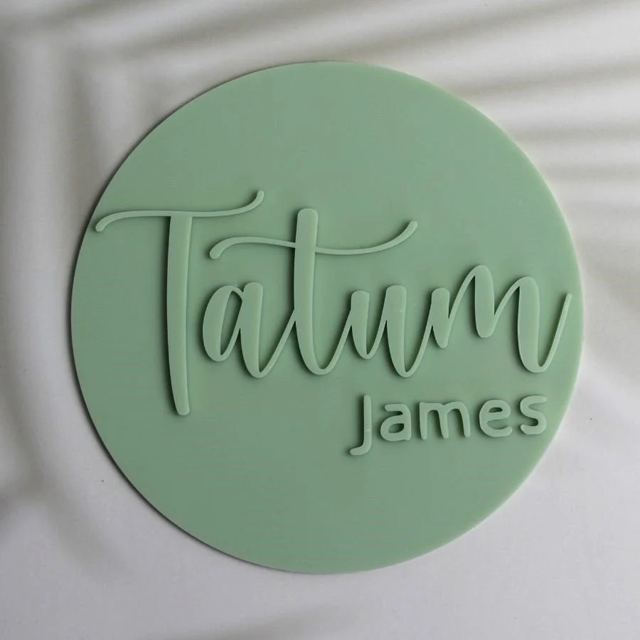 Monocrome Round Acrylic Name Plaque - Image 3