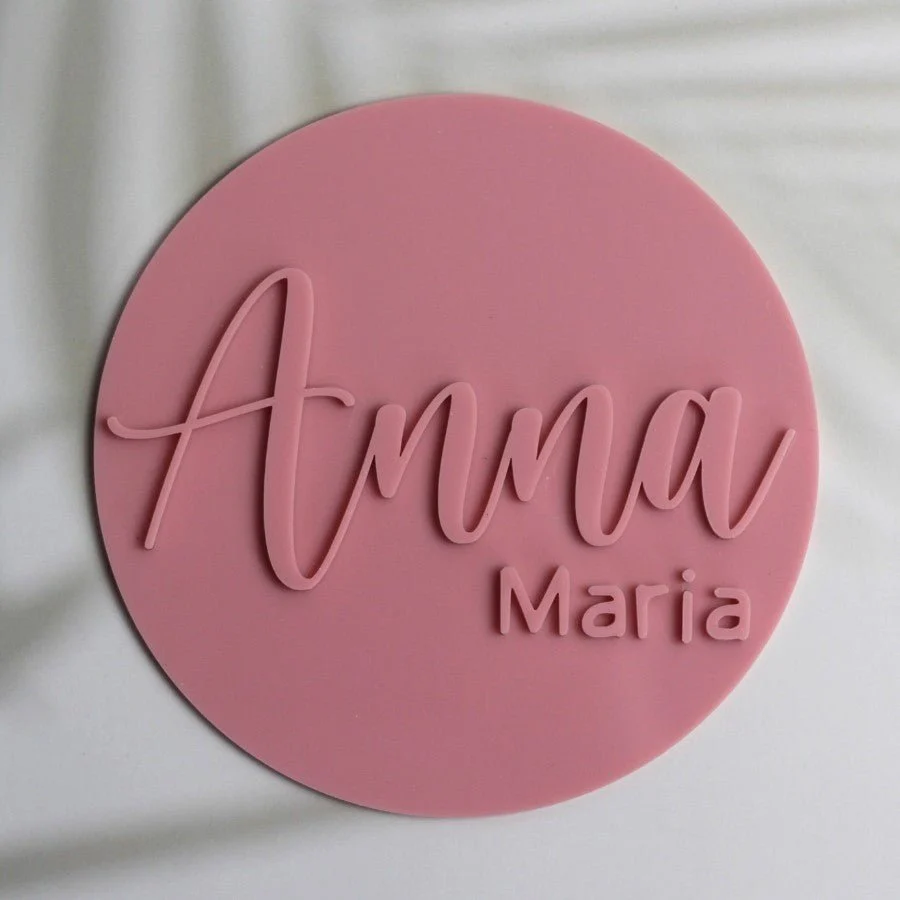 Monocrome Round Acrylic Name Plaque - Image 4