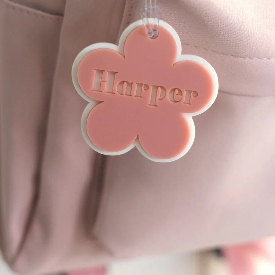 Personalised Acrylic Bag Tag - Flower - Image 3