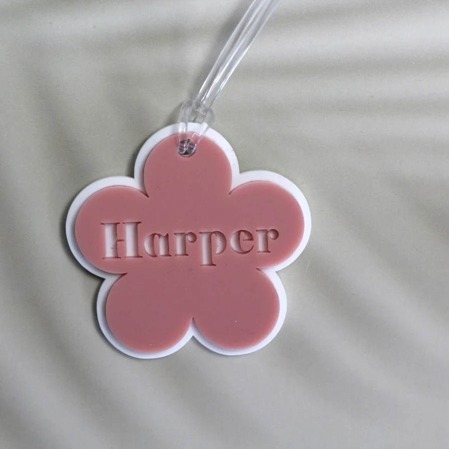 Personalised Acrylic Bag Tag - Flower - Image 4