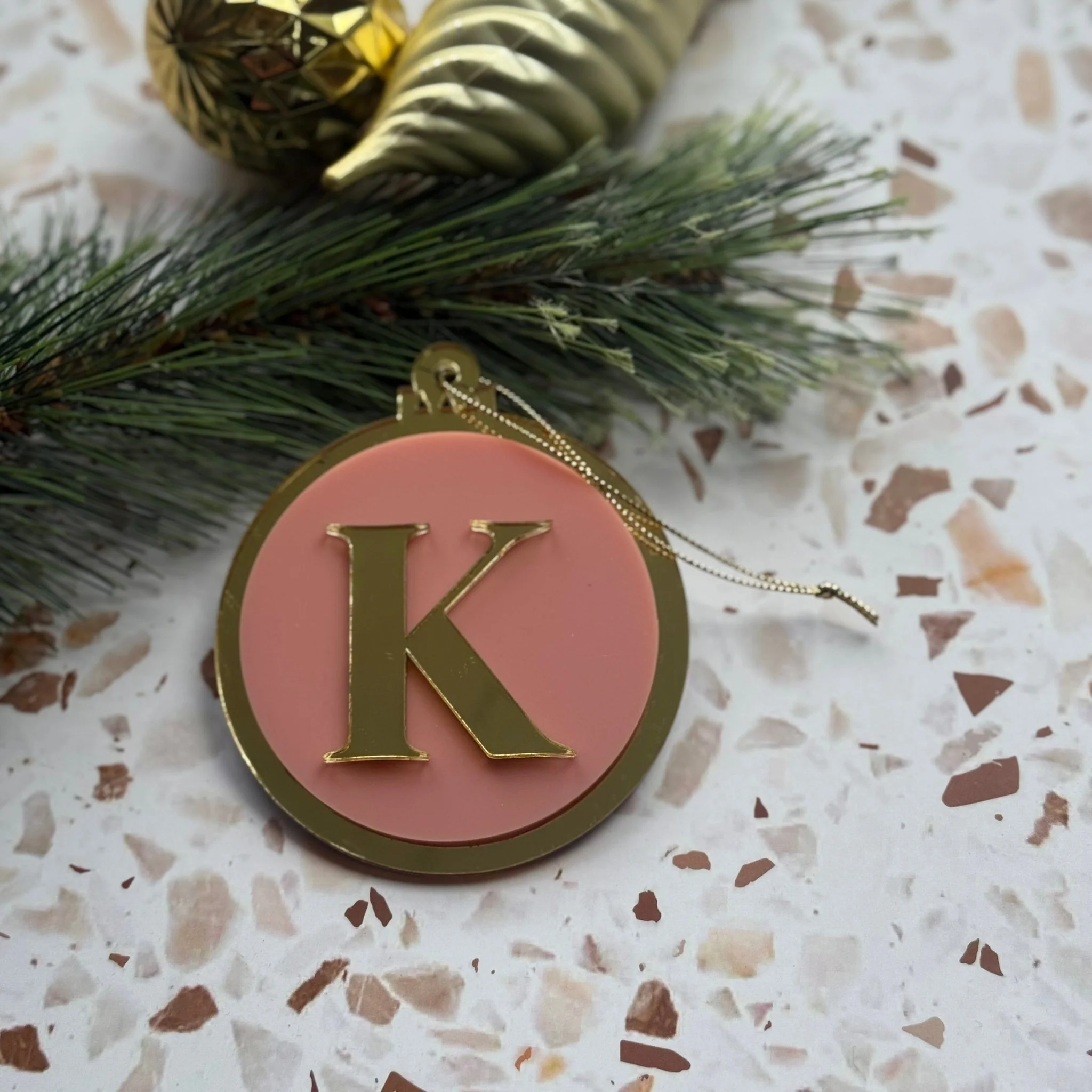 Personalised Pastel Christmas Ornament - Letter - Image 3