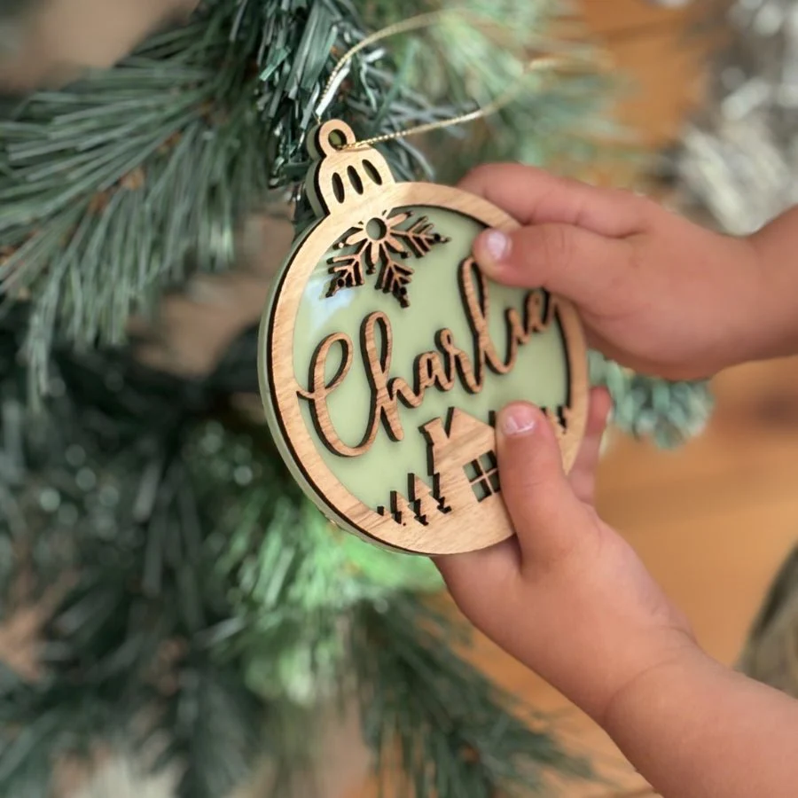 Personalised Christmas Ply Ornament - Home Sweet Home