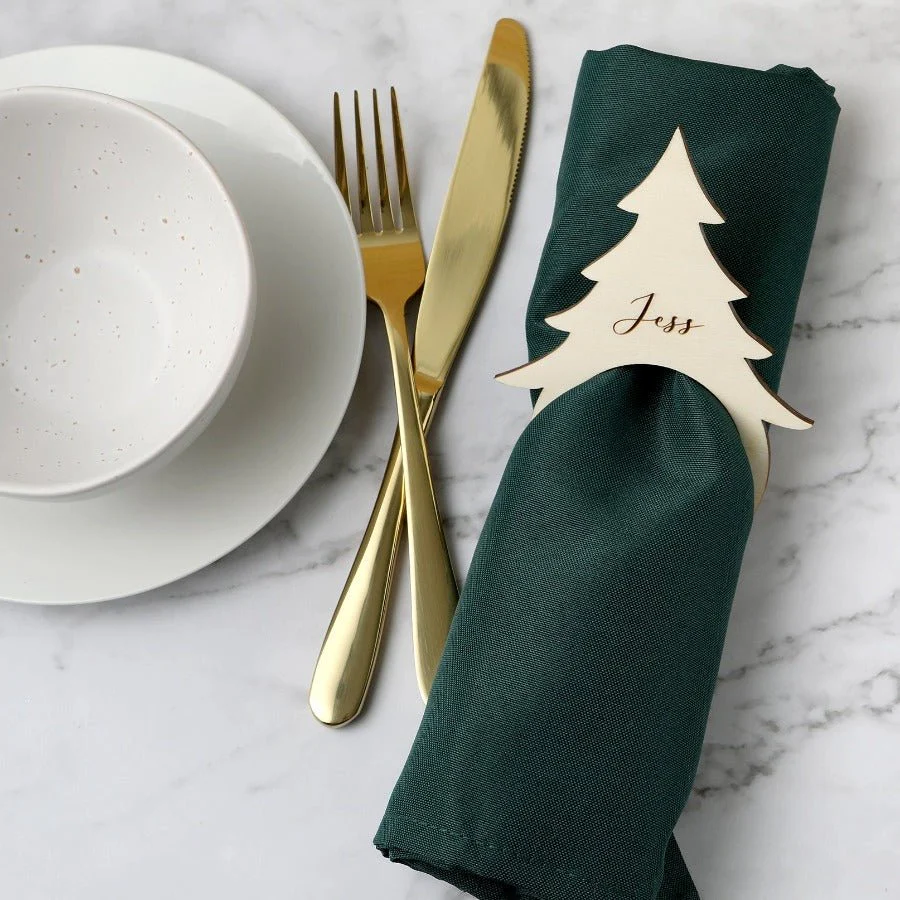 Personalised Christmas Tree Napkin Holder
