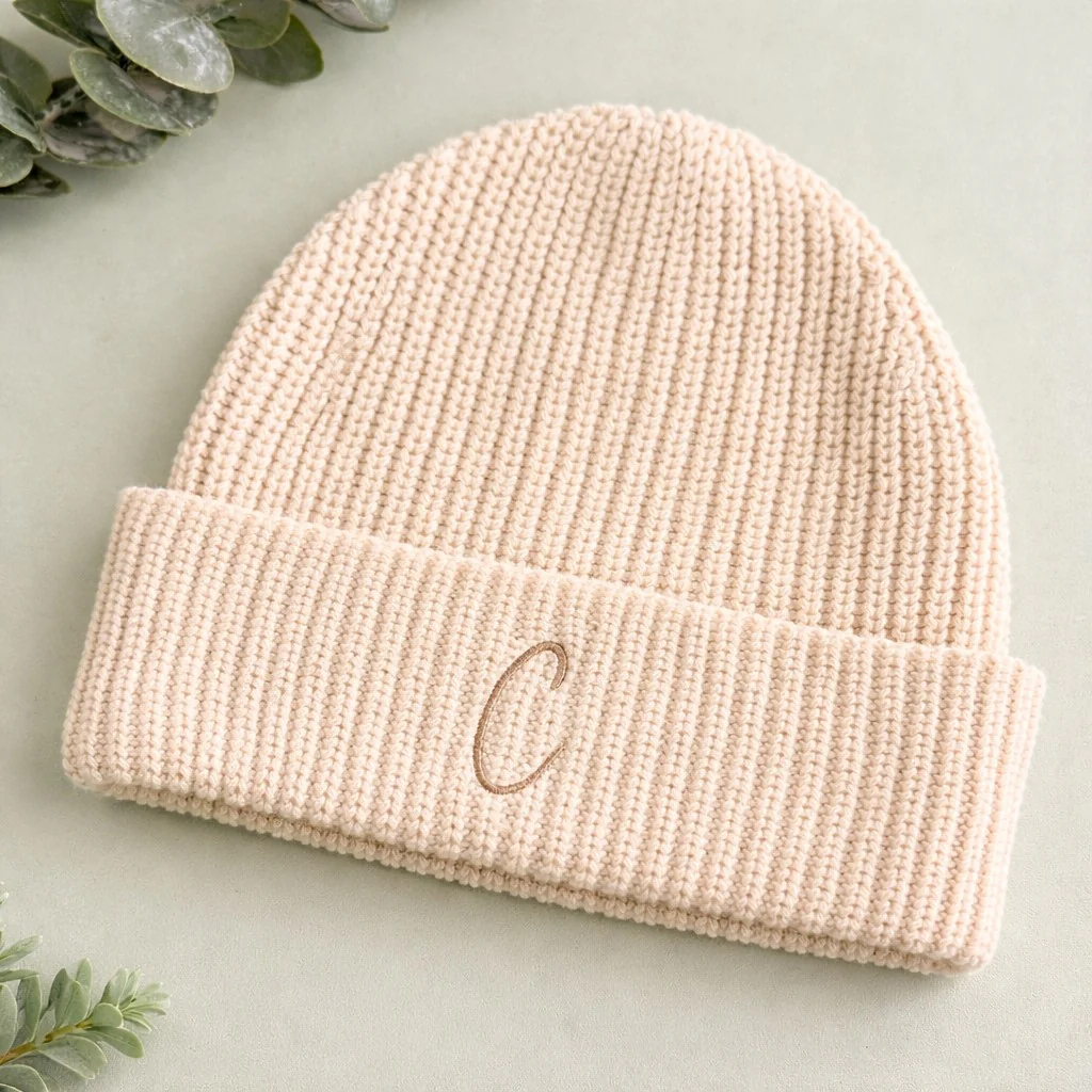 Personalised Chunky Knit Beanie Bone