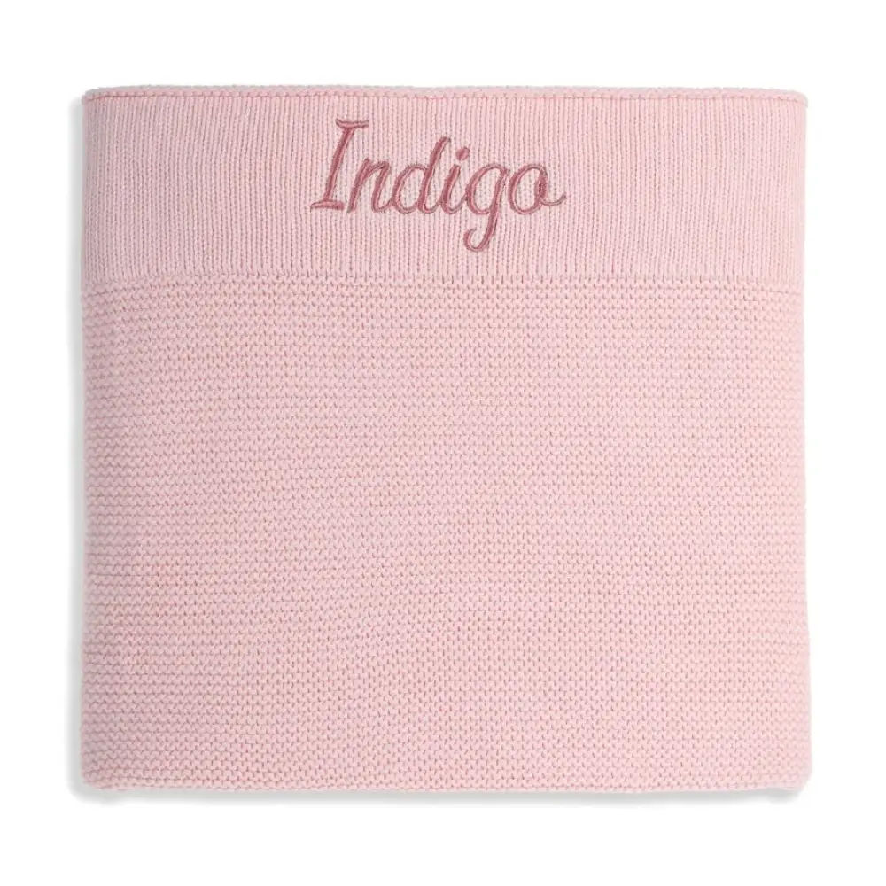 Personalised Cotton Knit Baby Blanket Blush - Image 4