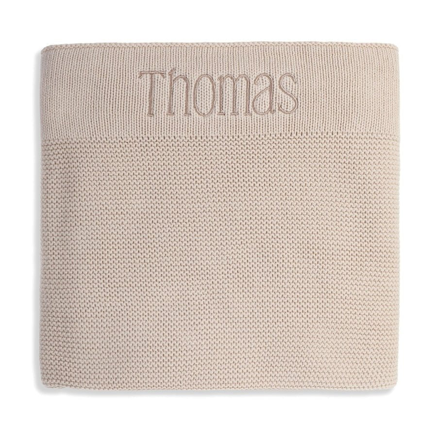 Personalised Cotton Knit Baby Blanket Oatmeal - Image 3
