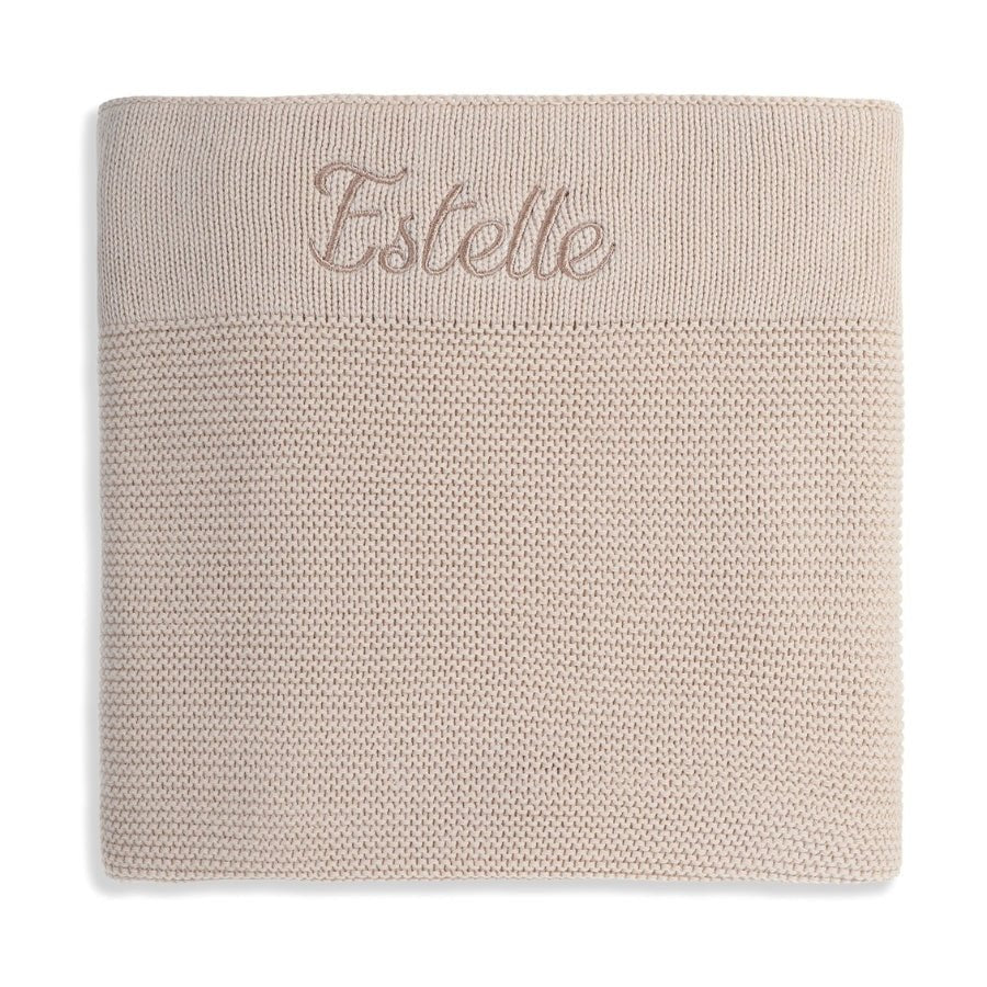 Personalised Cotton Knit Baby Blanket Oatmeal - Image 4