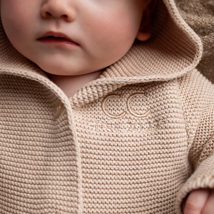 Personalised Cotton Knit Cardigan Oatmeal - Image 2