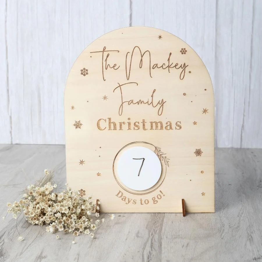 Personalised Countdown to Christmas Sign - Family