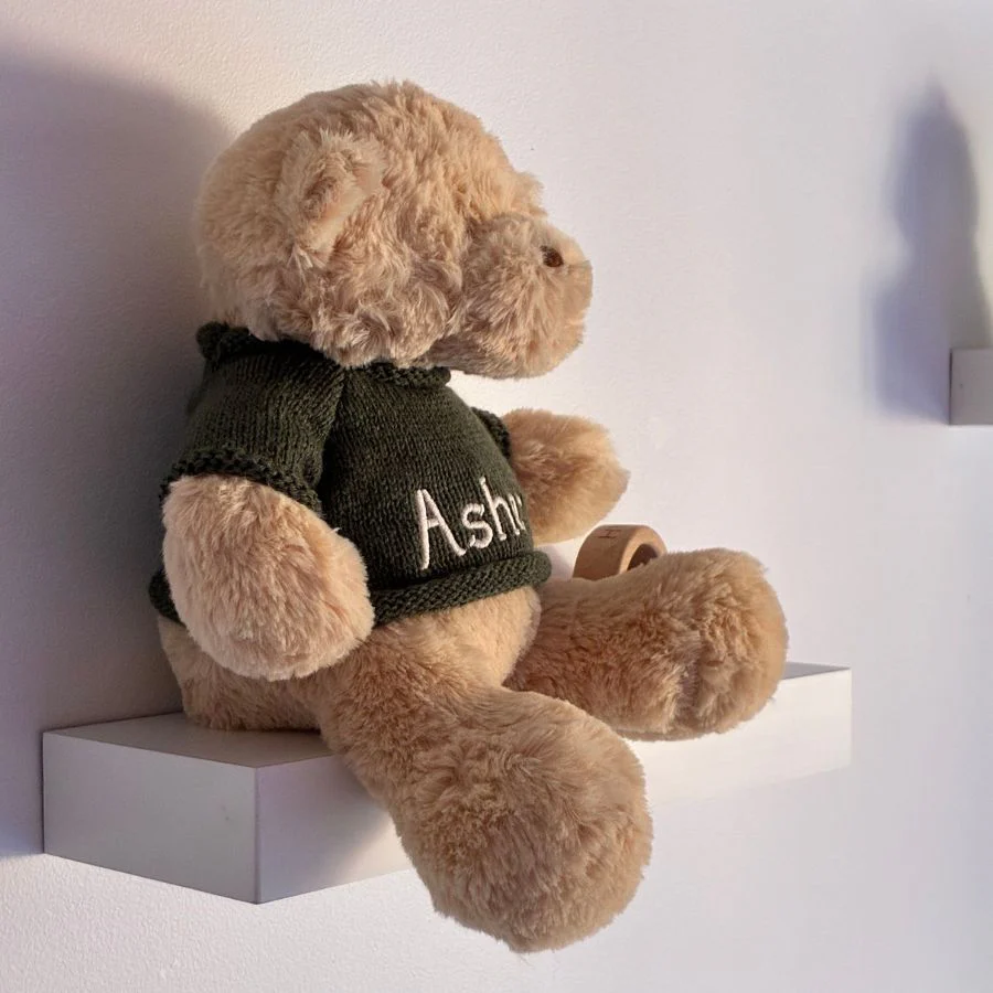 Personalised Cuddles Teddy Bear - Blondie/Olive Green - Image 3