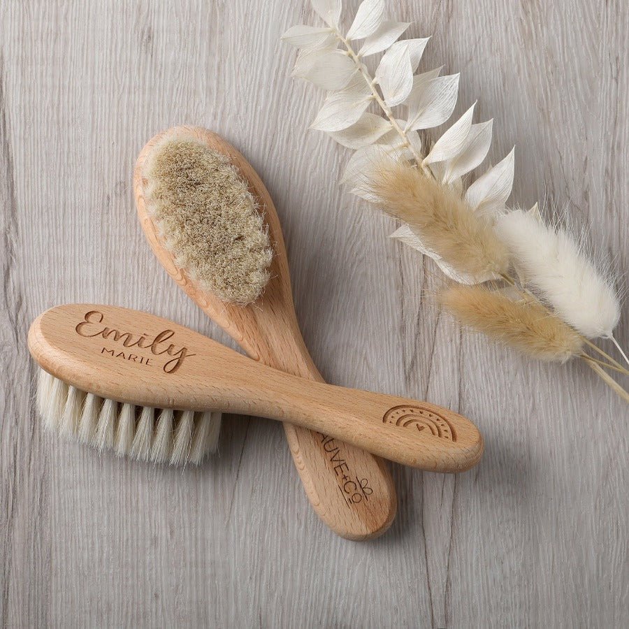 Personalised Goat Hair Baby Brush - Rainbow