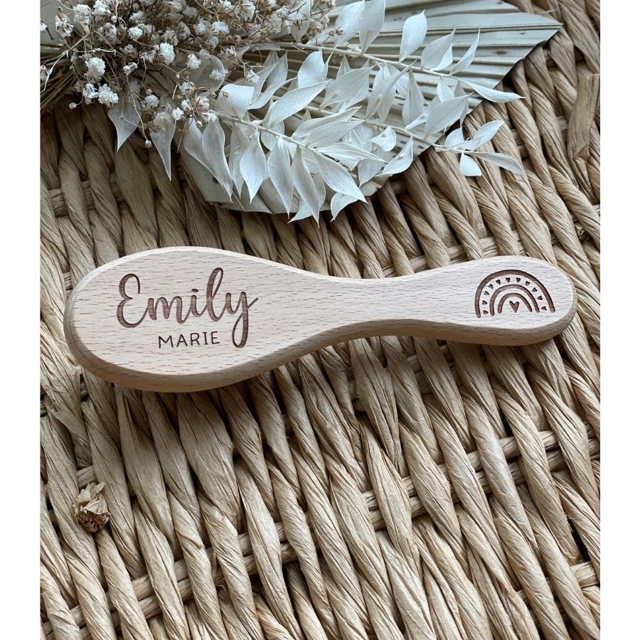Personalised Goat Hair Baby Brush - Rainbow - Image 2