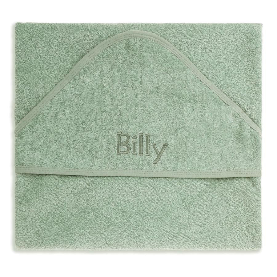 Personalised Hooded Baby Towel - Soft Green - Image 4