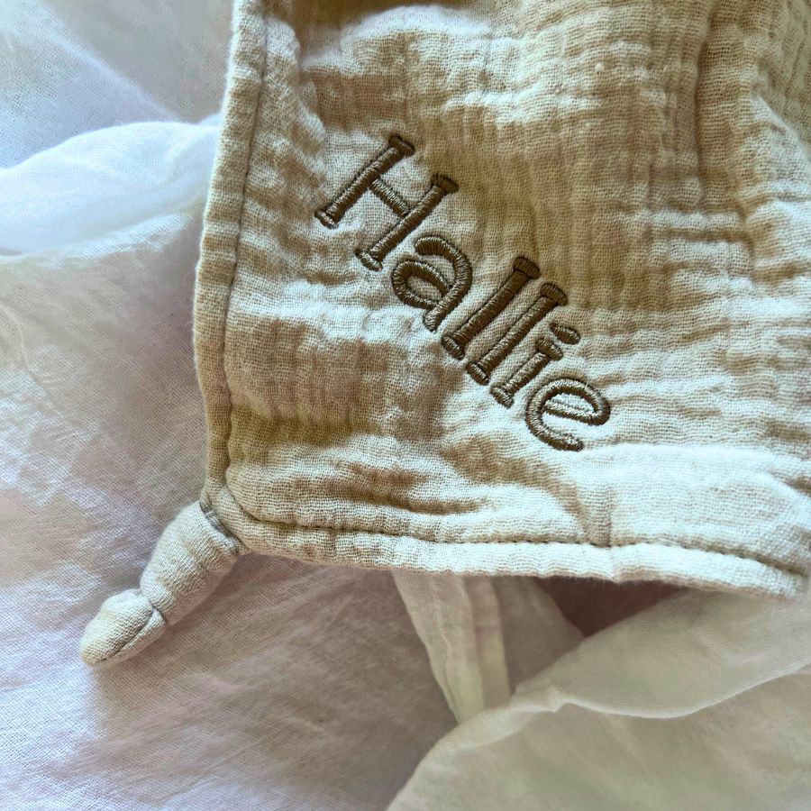 Personalised Koala Muslin Comforter Taupe - Image 3