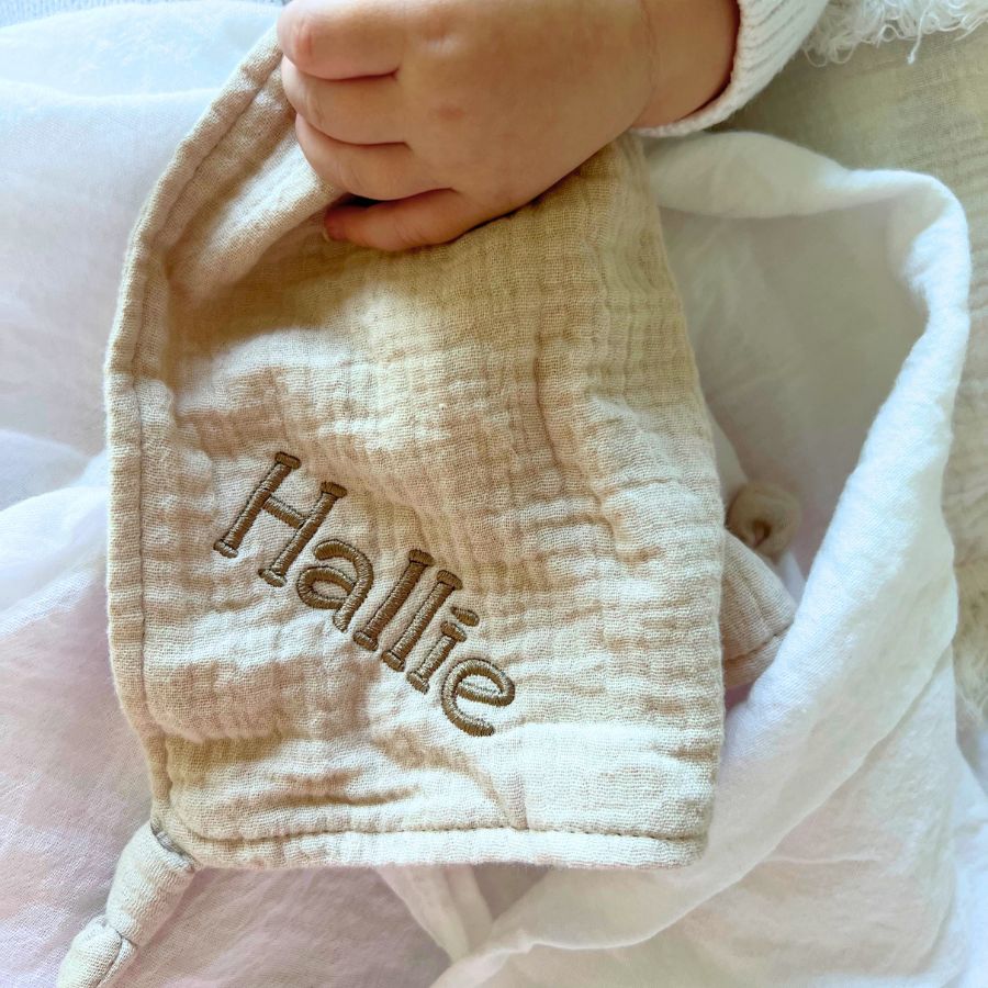 Personalised Koala Muslin Comforter Taupe - Image 4