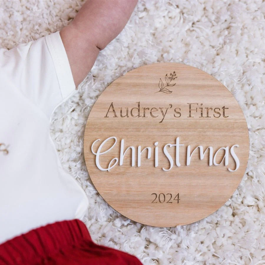 Personalised My First Christmas Disc - Wood/Acrylic