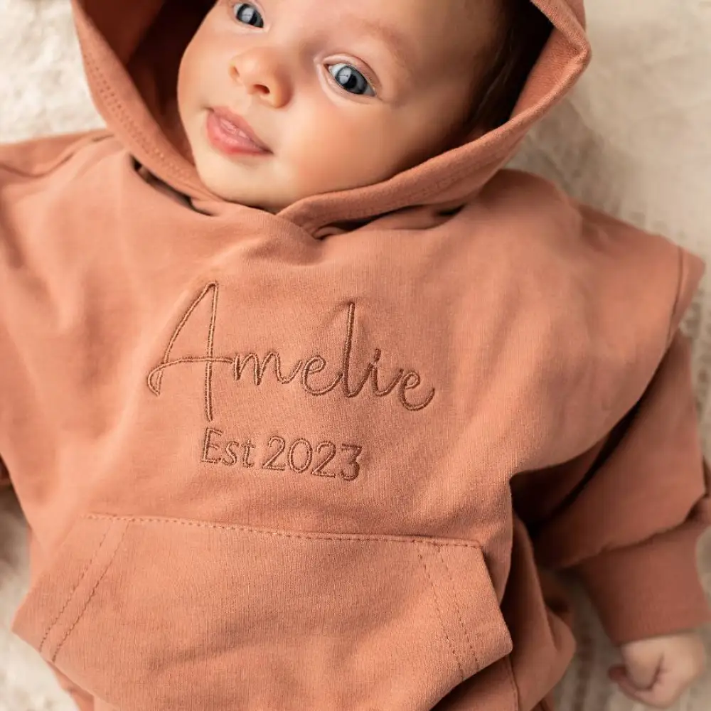 Personalised Organic Hoodie Rosewood - Image 3