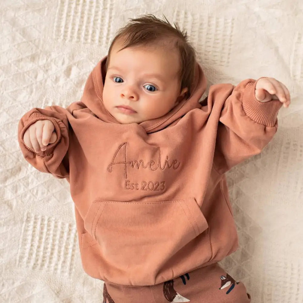 Personalised Organic Hoodie Rosewood - Image 4