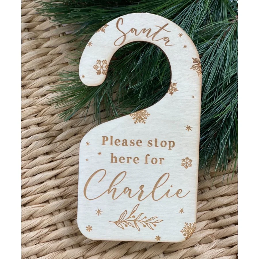 Personalised Santa Stop Here Door Hanger - Image 3