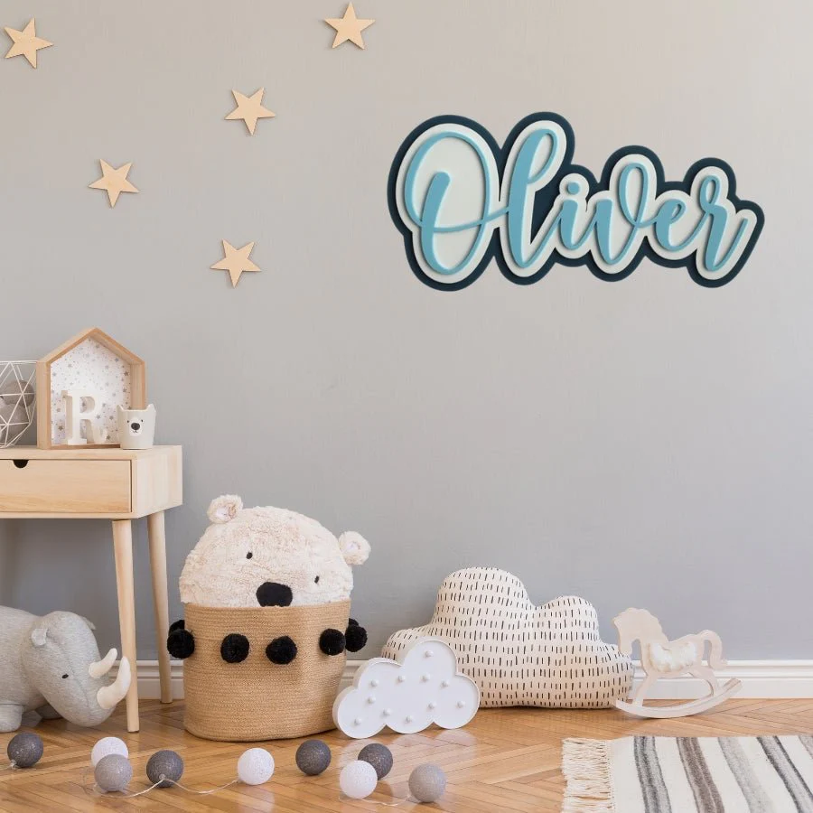 Personalised Script Wall Plaque - Triple Layer - Image 2