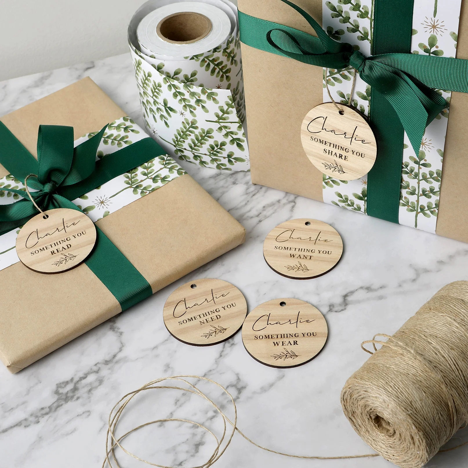 Personalised "Something To" Christmas Gift Tags - Leaf