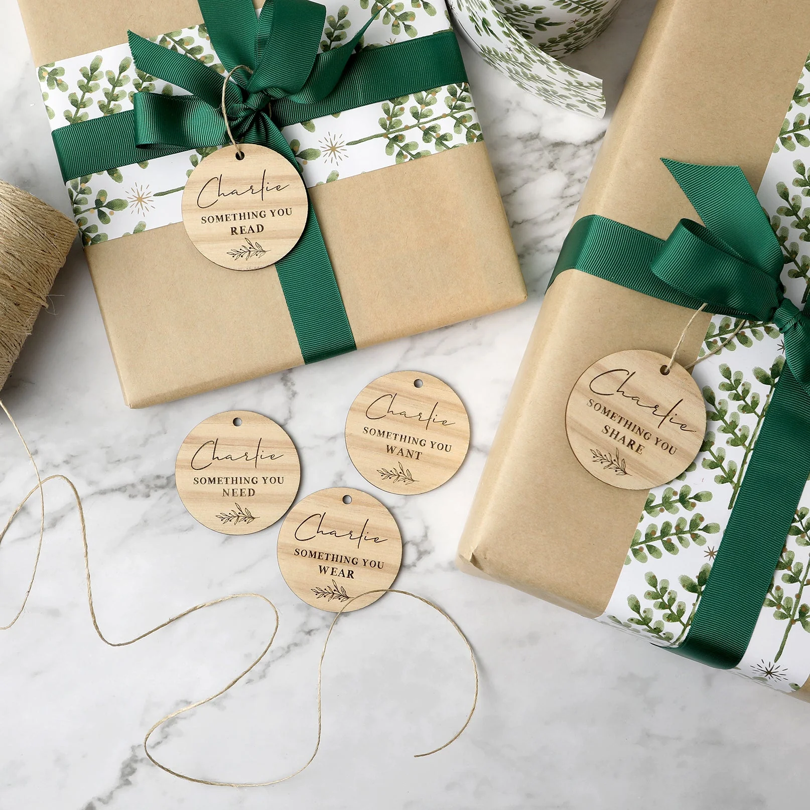 Personalised "Something To" Christmas Gift Tags - Leaf - Image 4