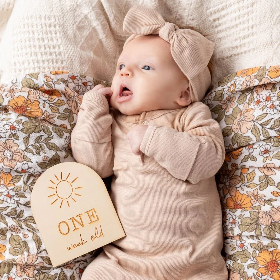Rainbows & Sunshine Arch Wooden Milestone Plaque Set - Image 4