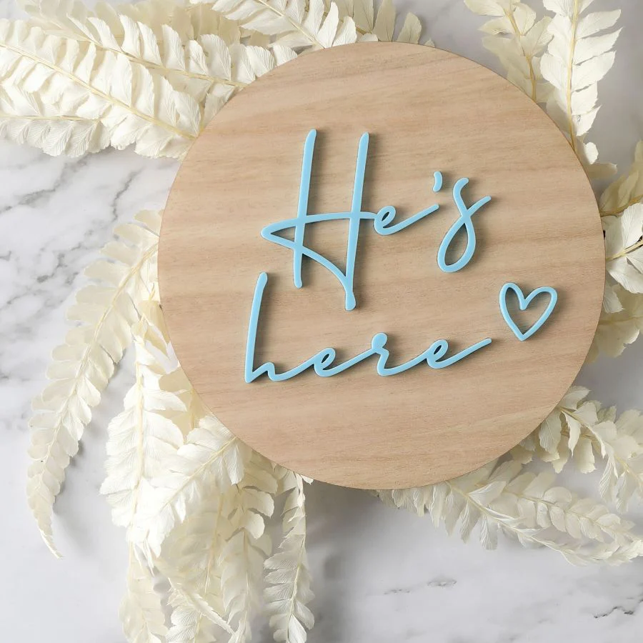 She's Here/He's Here Birth Announcement Disc - Colour - Image 2