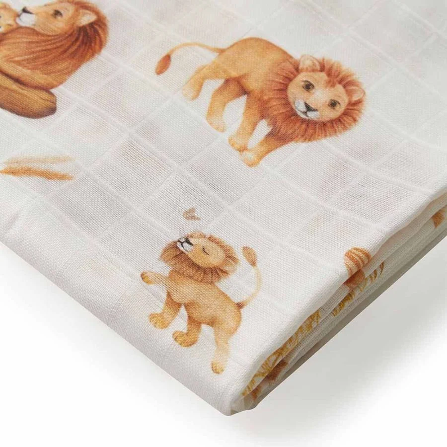Snuggle Hunny Lion Organic Muslin Wrap - Image 2