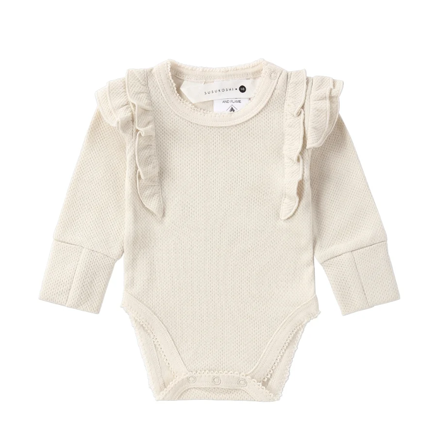 Susukoshi Organic L/S Flutter Suit Powder