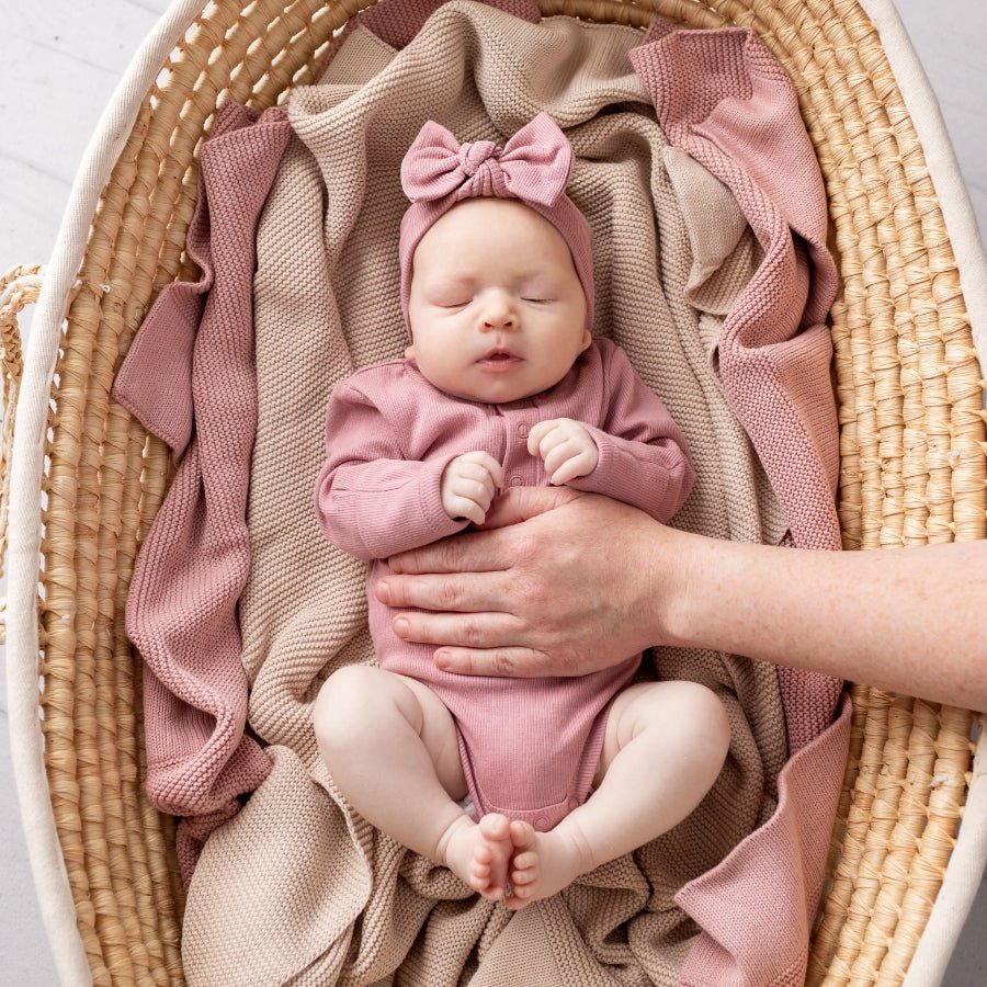 Wanderer Organic Long Sleeve Romper Rosy Mauve - Image 3