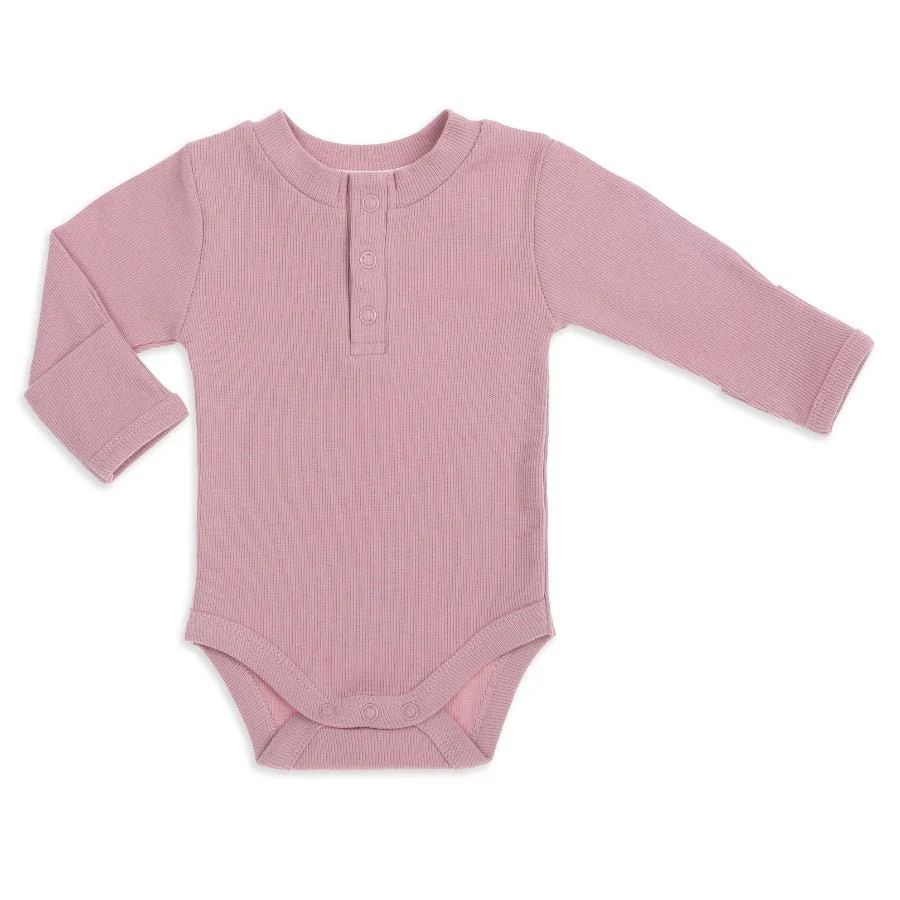 Wanderer Organic Long Sleeve Romper Rosy Mauve - Image 4