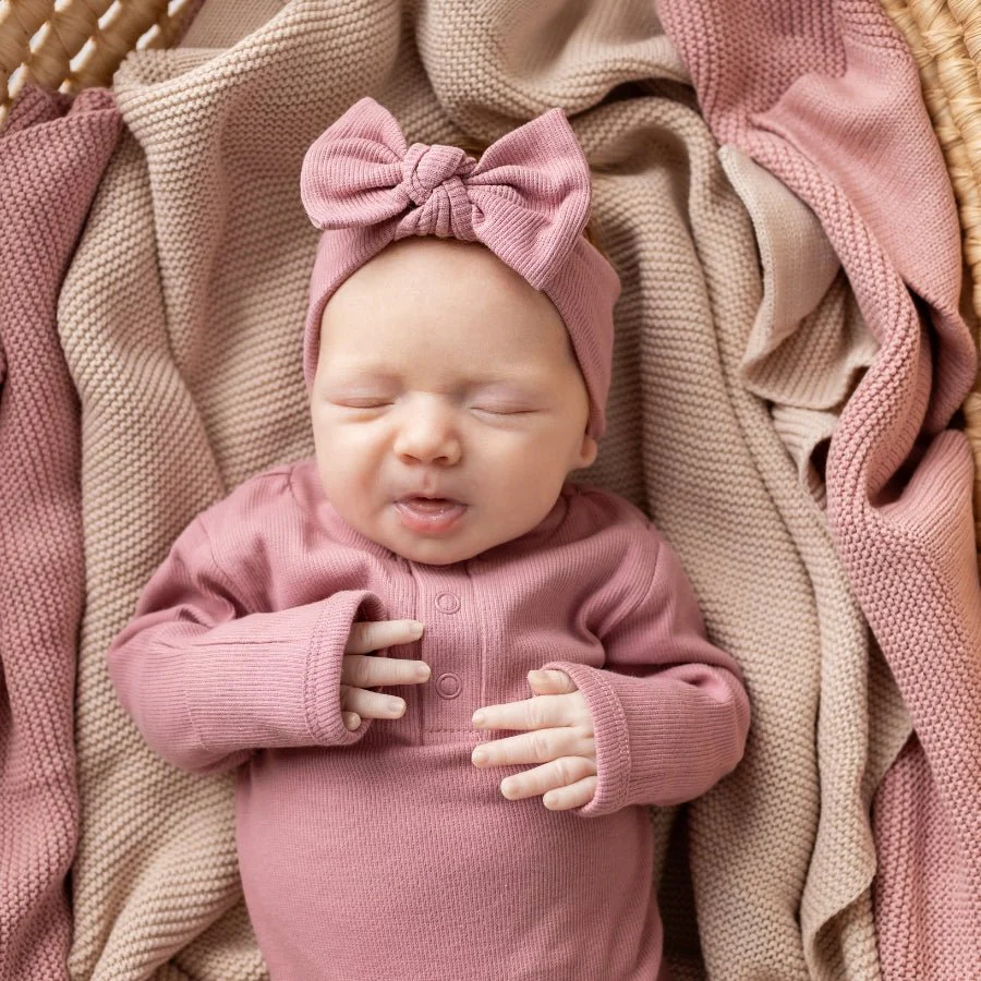 Wanderer Organic Long Sleeve Romper Rosy Mauve - Image 5