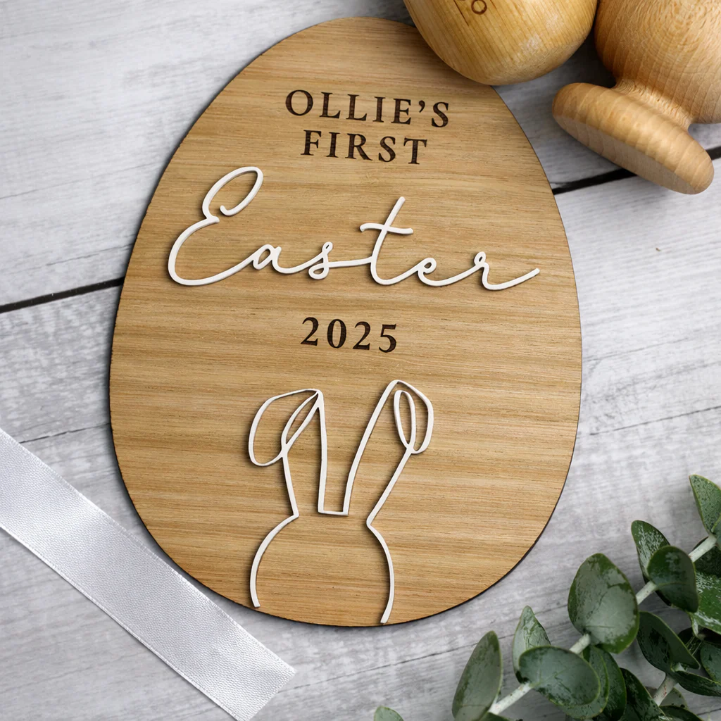 Wood & Acrylic Personalised My First Easter Disc