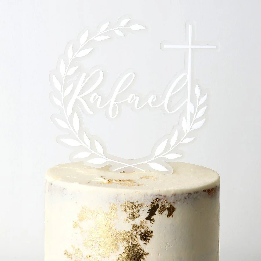 Wreath Baptism Cake Topper - Image 2